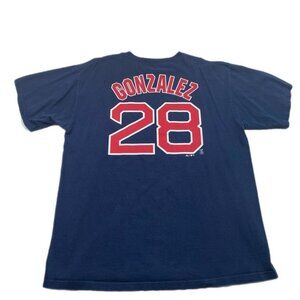 Gonzalez #28 Boston Red Sox Men's T-Shirt Size XL Majestic 100% Cotton Navy/Red